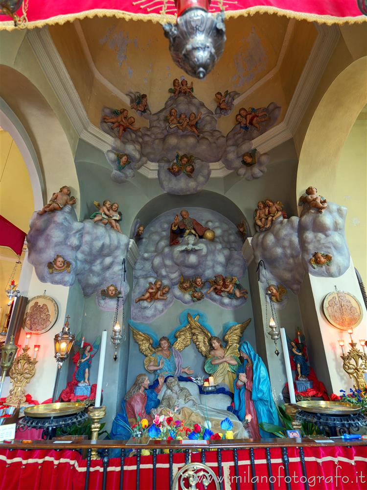 Biella (Italy) - Chapel with the representation of the death of St. Joseph in the church of St. Joseph